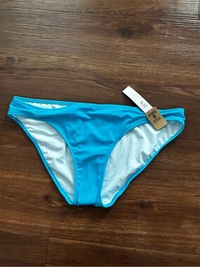 NWT PINK Victoria Secret Blue Bikini Bottoms Size Large